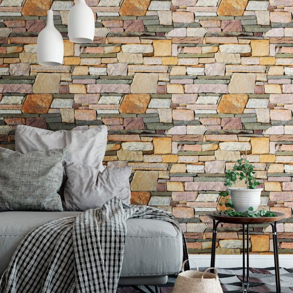 Nástěnná samolepka Ambiance Wall Materials Stones from The Esterel, 40 x 40 cm
