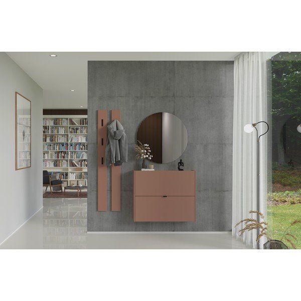 Pruun hingedega/rippuv kingariiul tammepuust dekooriga 100x83x18 cm Ameca - Germania-image-1