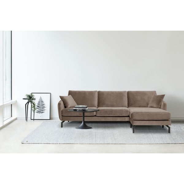 Pruun-beež sametne nurgadiivan (paremas nurgas) Magic - Scandic-image-1