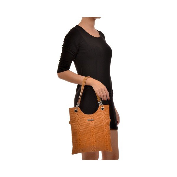 Koňakově kožená kabelka Mangotti Bags Lidia-image-3