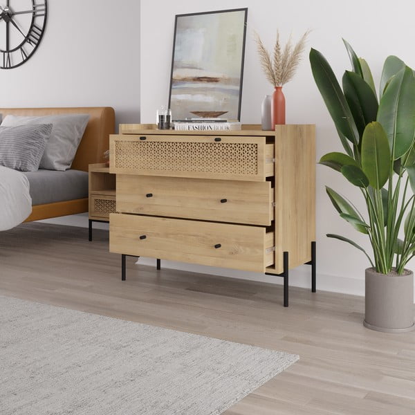 Tammedekooriga madal kummut 90x80 cm Mayra - Marckeric-image-3