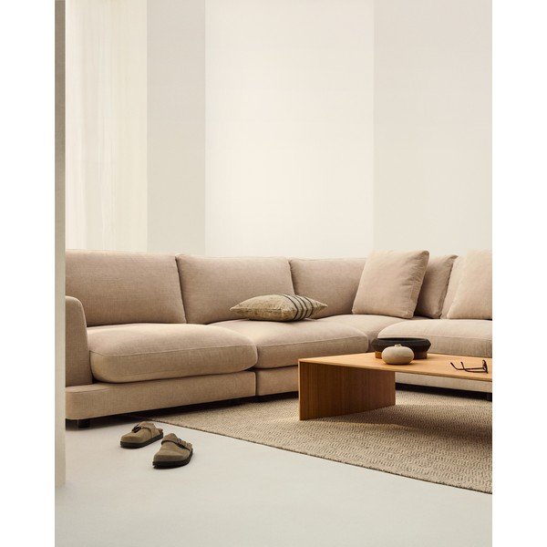 Beež šenillist nurgadiivan Gala - Kave Home-image-3