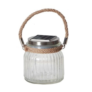 Klaasist päikesepaneeliga LED-latern, kõrgus 11,5 cm Jamjar - Star Trading