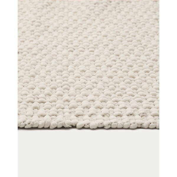 Kreem käsitsi kootud puuvillasegust vaip 70x140 cm Mascarell - Kave Home-image-4