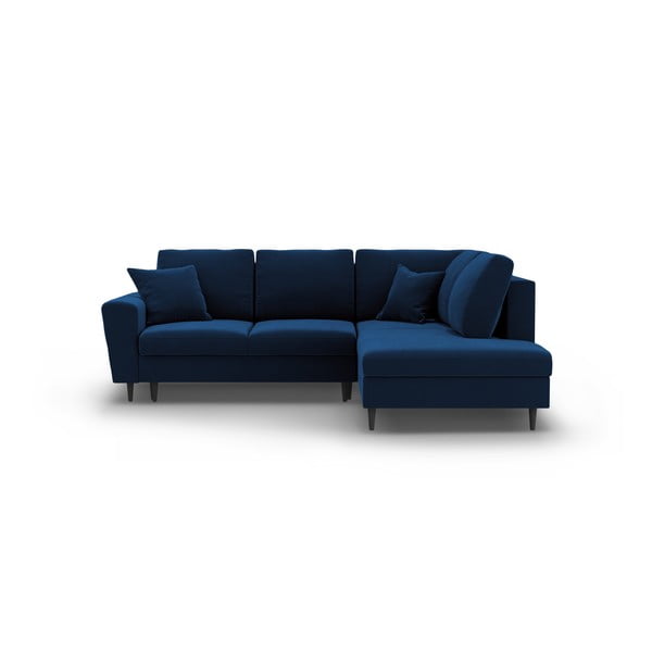 Sinine sametist panipaigaga nurgadiivanvoodi (parem nurk/"L"-kujuline) Kyoto - Cosmopolitan Design