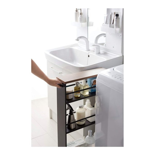 Must metallist ratastega riiul Tower - YAMAZAKI-image-3