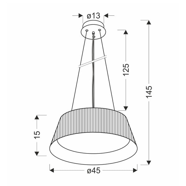 Must LED rippvalgusti metallist varjuga ø 45 cm Umbria - Candellux Lighting-image-3