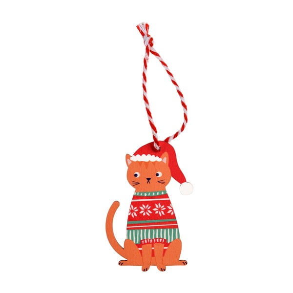Puidust jõulukaunistus 5 cm Ginger Cat - Rex London
