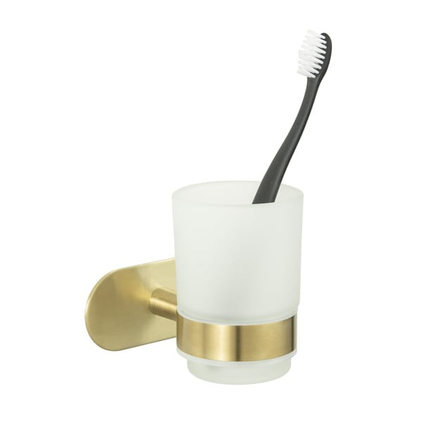 Kuldne seinale paigaldatav klaasist hambaharjatops Orea Gold - Wenko -image-2