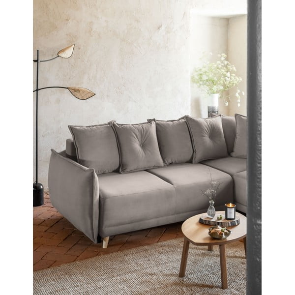 Helepruun velvetist nurgadiivanvoodi (parem nurk) Lazy Lukka - Miuform-image-4