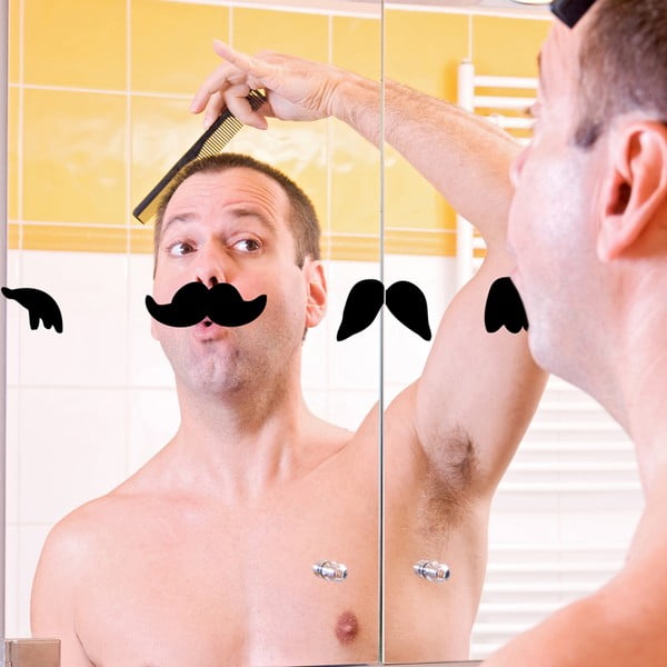 Samolepka Moustaches, 58x58 cm