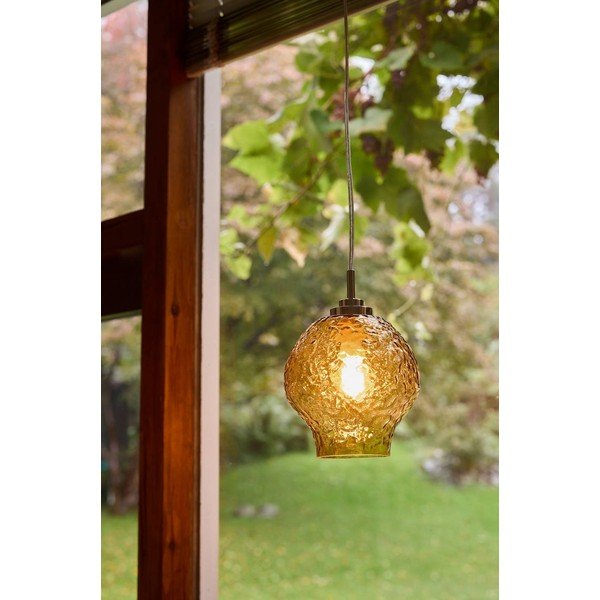 Merevaigukollane klaasist ripplamp ø 15 cm Breen - Jotex-image-1