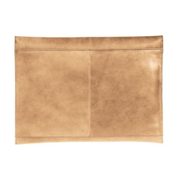 Béžový kožený obal na notebook 13" ve tvaru obálky O My Bag Office-image-1