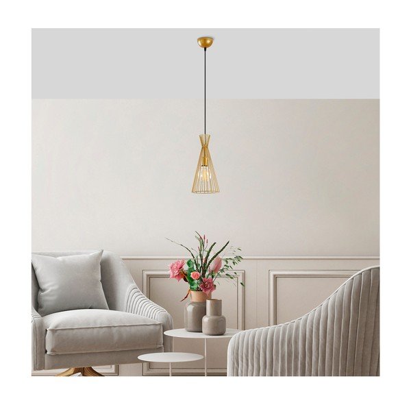 Kuldne rippvalgusti metallist varjuga ø 20 cm Mezopotamya - Opviq lights-image-1