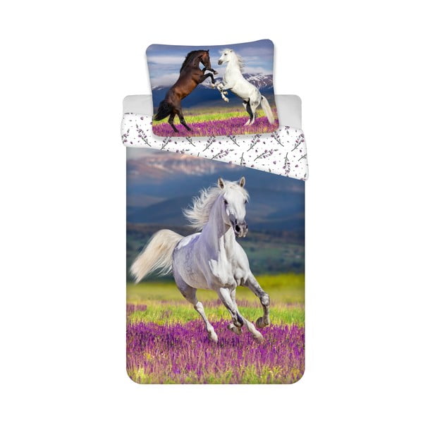 Puuvillane laste voodipesu 140x200 cm Horse "Meadow" - Jerry Fabrics