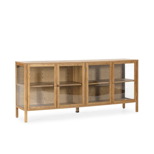 Vitriinkapp tammepuust naturaalses värvitoonis 180x80x40 cm Ceci - MOME-image-3