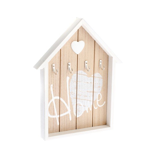 Nástěnný dřevěný věšák na klíče ve tvaru domečku Dakls Ruseno
