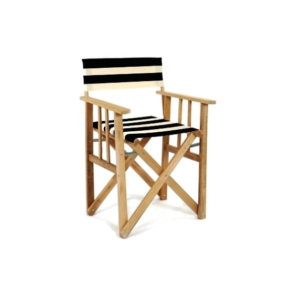 Skládací židle Director, pruhovaná, černobílá