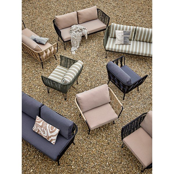 Must metall/polsterdatud aiatool Pavone - Bloomingville-image-2