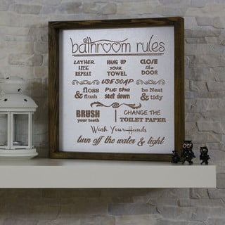 Silt 34x34 cm Bathroom Rules – Evila Originals