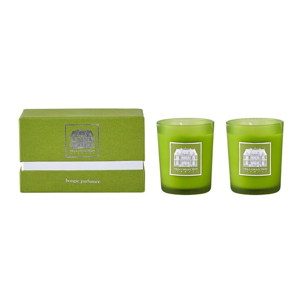 Sada 2 svíček s vůní zeleného čaje a okurky Villa Collection