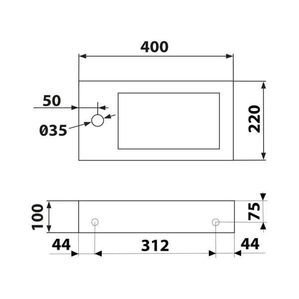Must kivi väike vannitoa valamu  40x22 cm Blok – Sapho-image-3