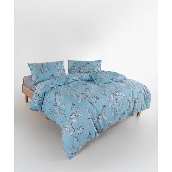 Sinine Renforcé puuvillast pikendatud voodipesu kaheinimesevoodile 240x220 cm Blue Floral - Mila Home Luxury-image-2