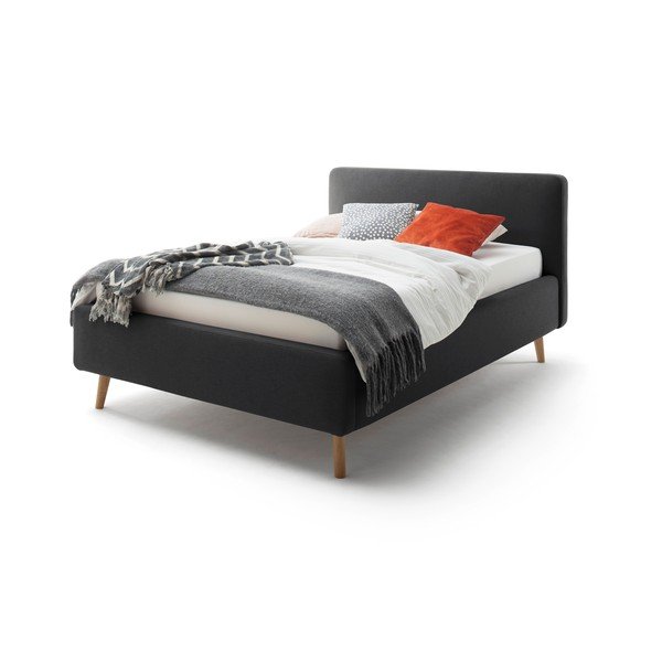 Antratsiitne polsterdatud üheinimesevoodi ilma voodipõhjata 120x200 cm Mattis – Meise Möbel-image-2