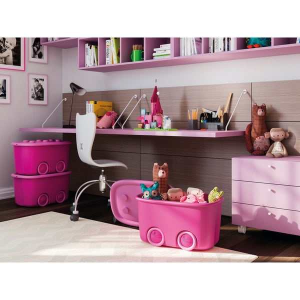 Roosa plastikust laste hoiukast 58x39x32 cm Funny Box - KIS-image-1