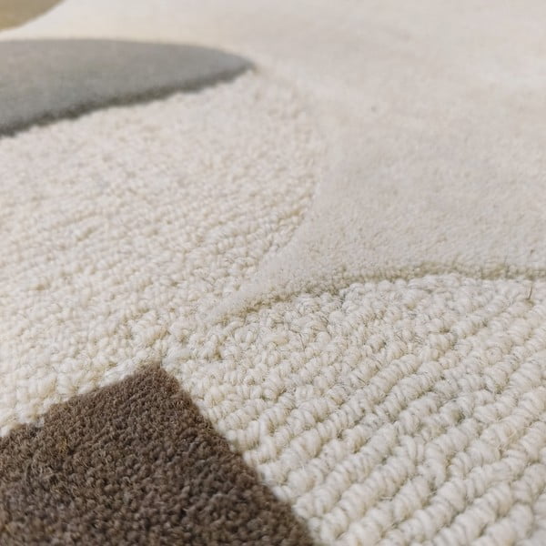 Hallikasbeež käsitsi kootud villane vaip 120x170 cm Mia Scallop Frame - Flair Rugs-image-2