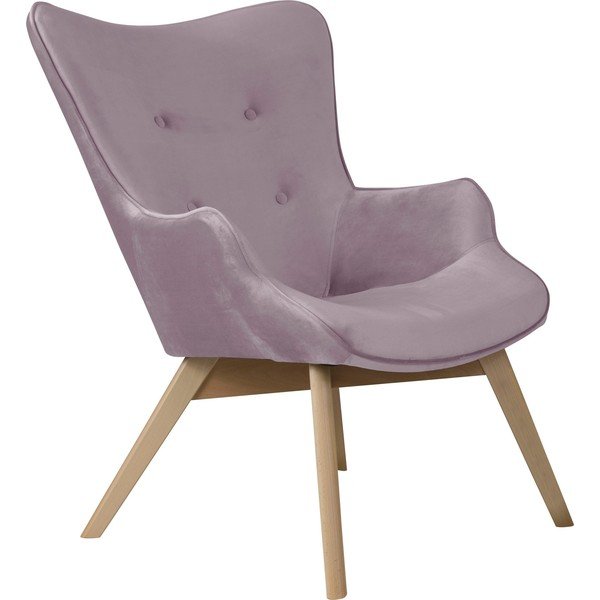 Lavendlivärvi sametist tugitool Niko - Ropez