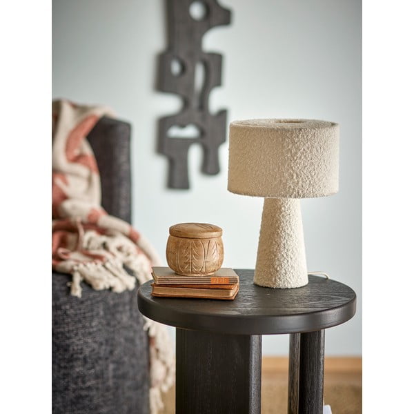 Valge lauavalgusti tekstiilist varjuga (kõrgus 30 cm) Emmie - Bloomingville-image-3