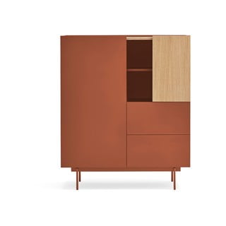 Tellise-puiduvärvi tammedekooriga kõrge kummut 100x120 cm Otto - Teulat