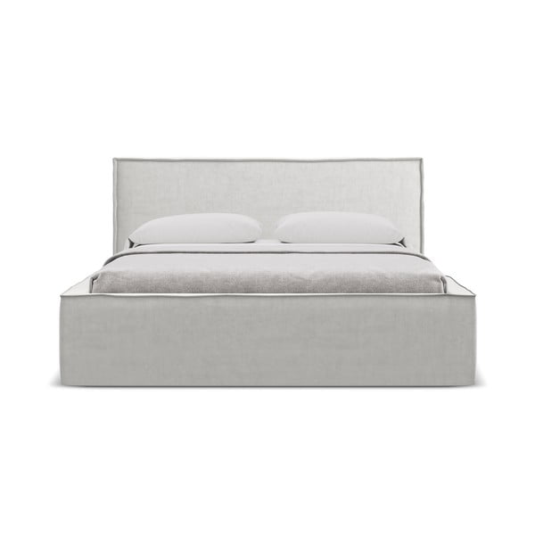 Helehall polsterdatud kaheinimesevoodi koos voodipõhja ja panipaigaga 160x200cm Anani - Makamii-image-3