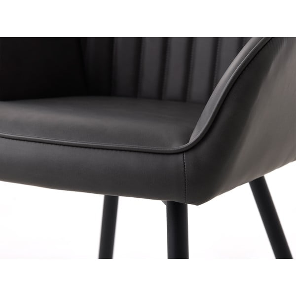 Tumehallid käetugedega kunstnahast söögitoolid 2tk komplektis Nolan Stripe - Unique Furniture-image-4