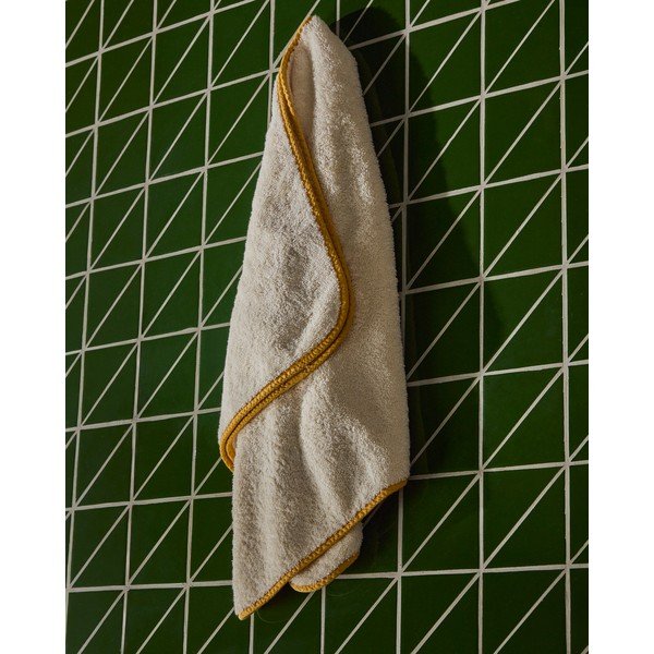 Kollane/valge frotee-puuvillane rätik 50x90 cm Sedora - Kave Home-image-1