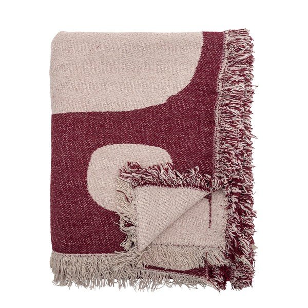 Punane puuvillaseguga tekk 130x160 cm Olica - Bloomingville