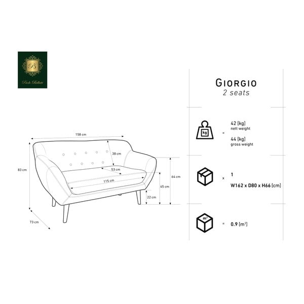 Fialová dvoumístná pohovka Mazzini Sofas Amelie-image-1