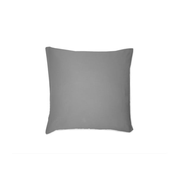 Tmavě šedý povlak na polštář z bavlněného saténu L'Officiel Interiirs, 60 x 60 cm