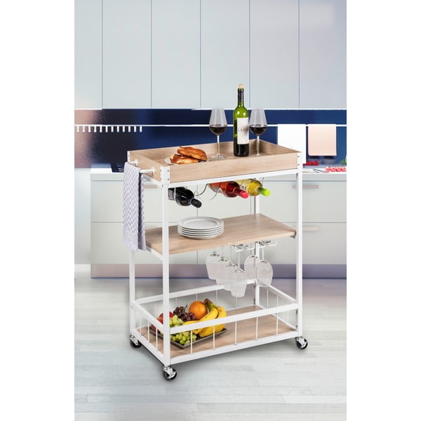 Serveerimislaud ratastel 40x80 cm Rustico - Wenko-image-1