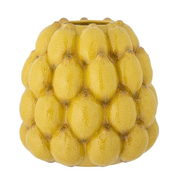 Kollane käsitsi maalitud kivikeraamiline vaas (kõrgus 22 cm) Limone - Bloomingville