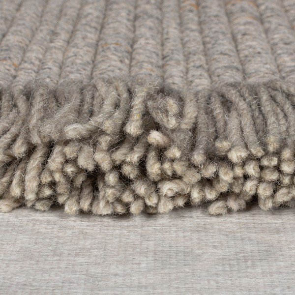Hall käsitsi kootud villasegu vaip 200x290 cm Rene Fringed Ribbed - Flair Rugs-image-4
