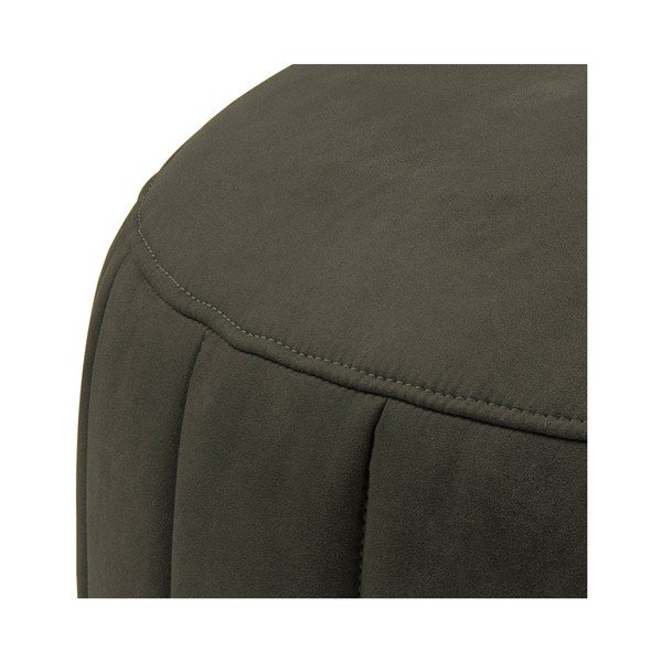 Oliivroheline kunstnahast pouf , ⌀ 60 cm Doria - Actona-image-1