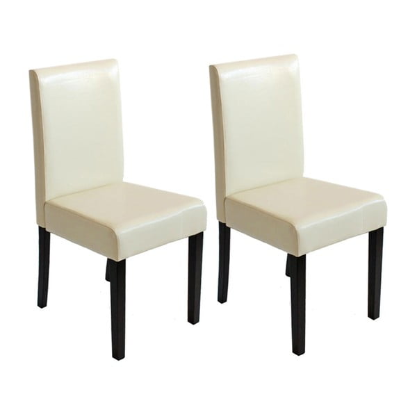 Sada 2 krémových jídelních židlí Mendler Littau