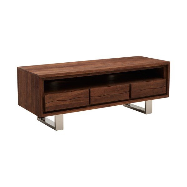 Tumeda naturaalse värvi akaatsiapuidust televiisorilaud 140x52x50 cm Simla - Premier Housewares