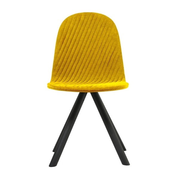 Žlutá židle s černými nohami Iker Mannequin Stripe
