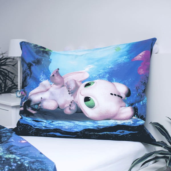 Sinine puuvillane laste voodipesu üheinimesevoodile 140x200 cm How To Train Your Dragon - Jerry Fabrics-image-3