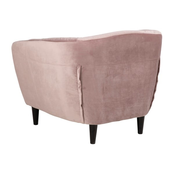 Puuderroosa sametne tugitool Ria - Actona-image-2