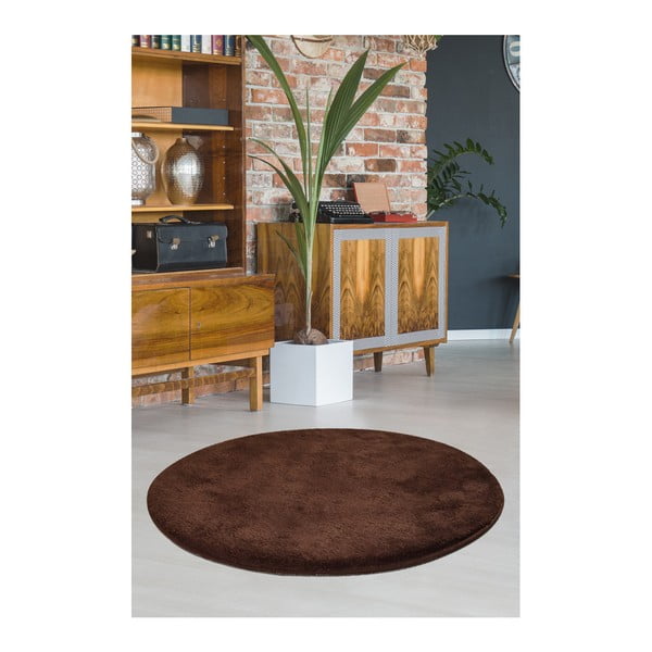 Hnědý koberec Milano, ⌀ 90 cm