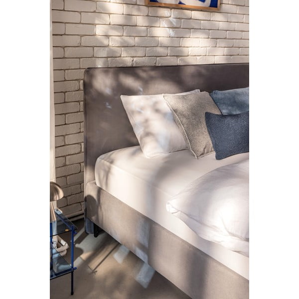 Hall polsterdatud kaheinimesevoodi koos voodipõhjaga 160x200cm Noira Slim - Bonami Selection-image-3